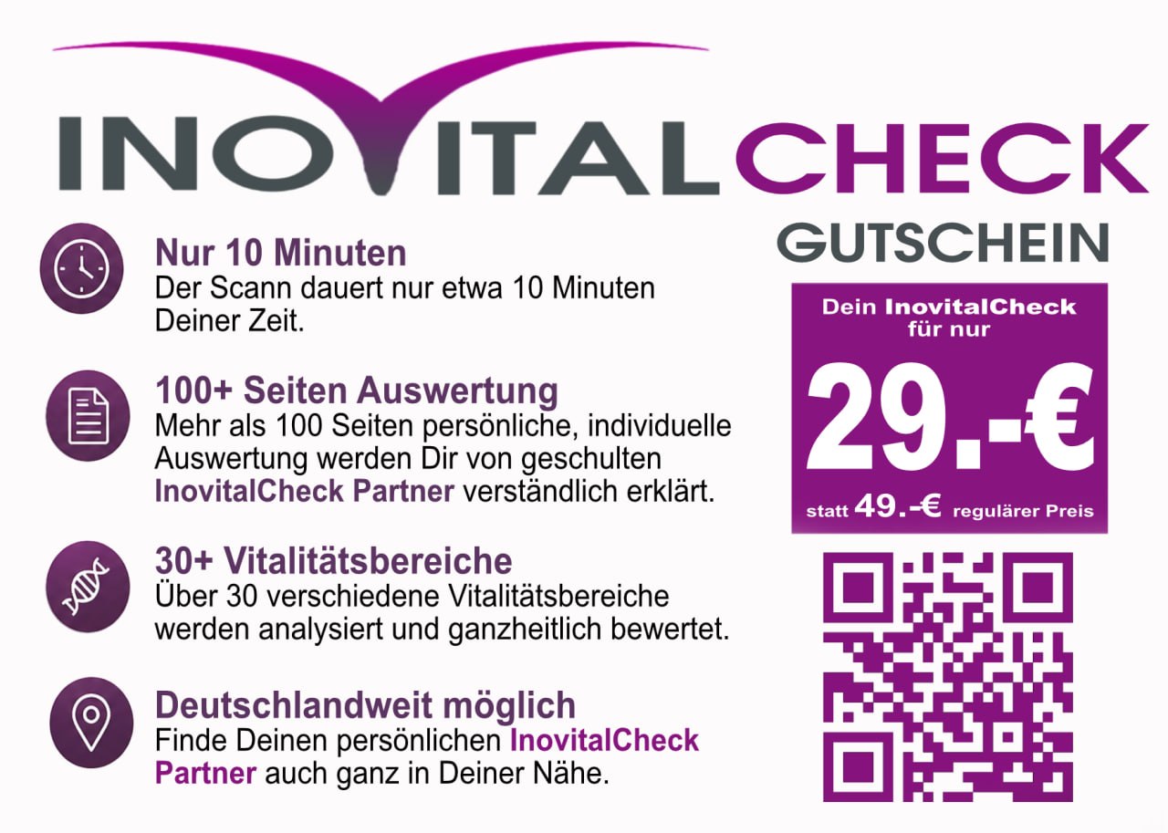 Vorderseite der InovitalCheck Gutscheinkarte